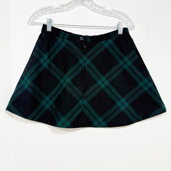 Silence + Noise UO Cher  Green Plaid Mini Skirt~Size 6/ Small - Picture 6 of 16